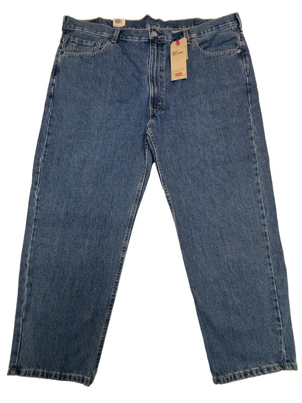 Levi’s 550 Relaxed Fit Jeans 46x29 Blue Denim Tapered Leg Irregular NWT